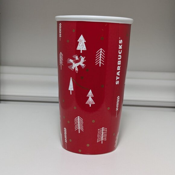 Starbucks Holiday Christmas Red Ceramic Tumbler - Picture 7 of 9